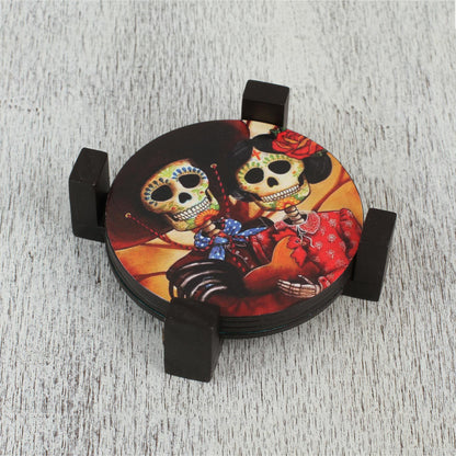 Festive Catrina Coasters - Set of 4