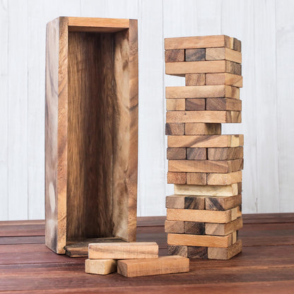 Tower of Fun Hand Made Wood Stacking Tower Game from Thailand