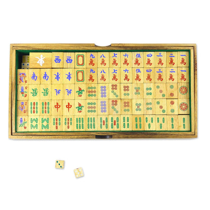 Handmade Raintree Wood Chinese-Style Mah Jongg Game