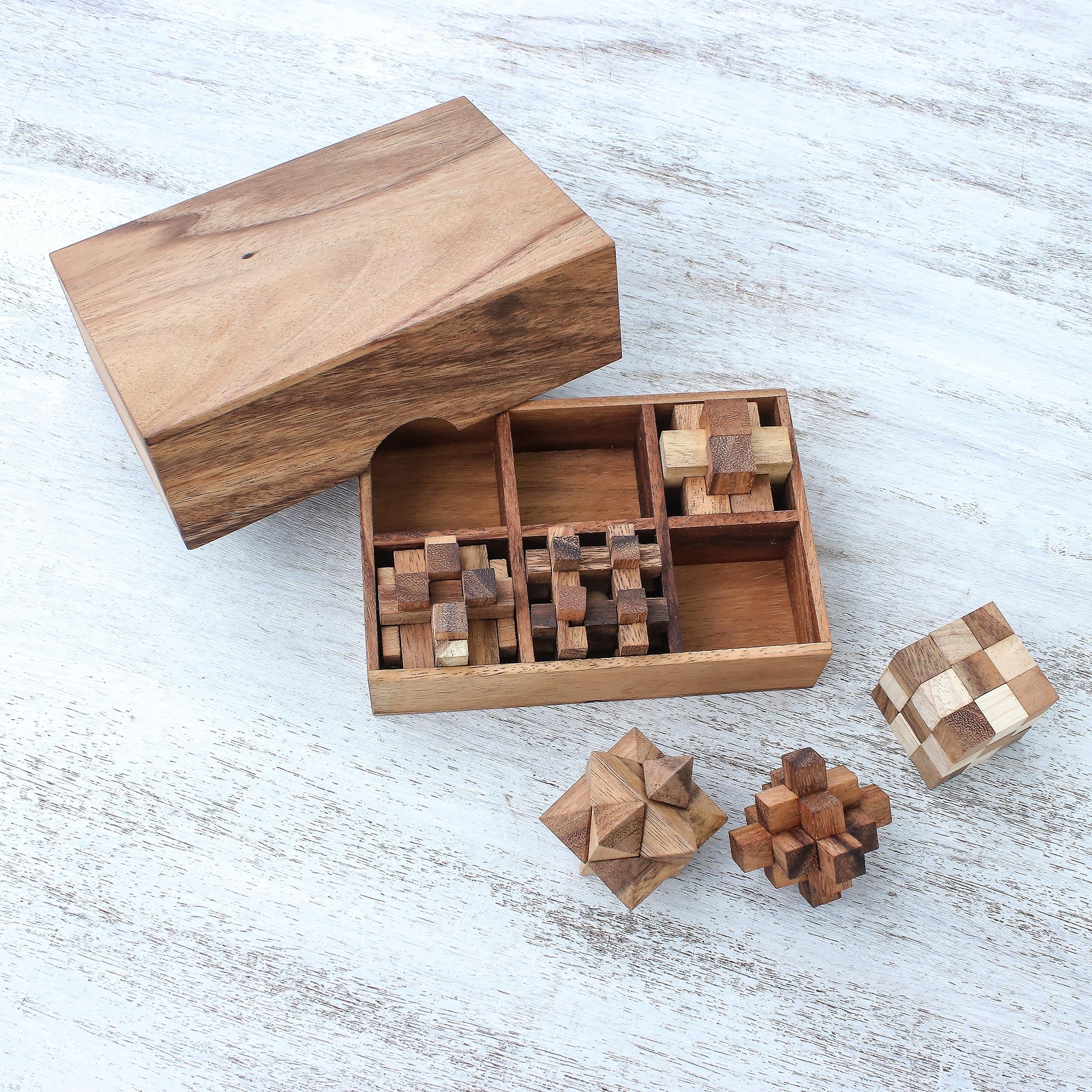 NOVICA Set of Six Wood Puzzle Games | GreaterGood