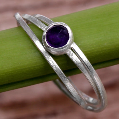 Magical Force in Purple Hand Made Amethyst and Sterling Silver Solitaire Ring