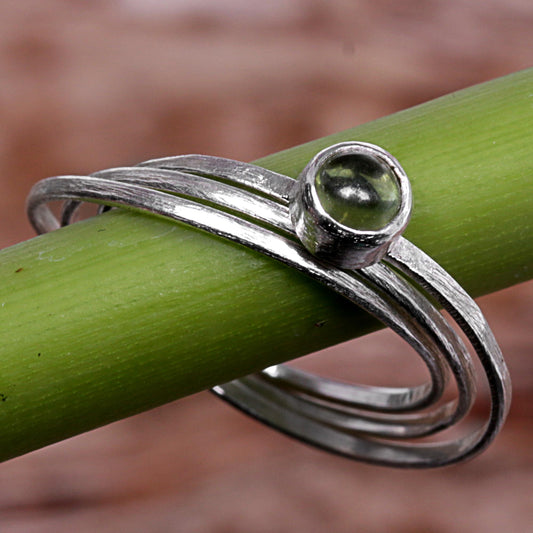 Magical Force in Light Green Hand Made Indonesian Peridot Sterling Silver Solitaire Ring