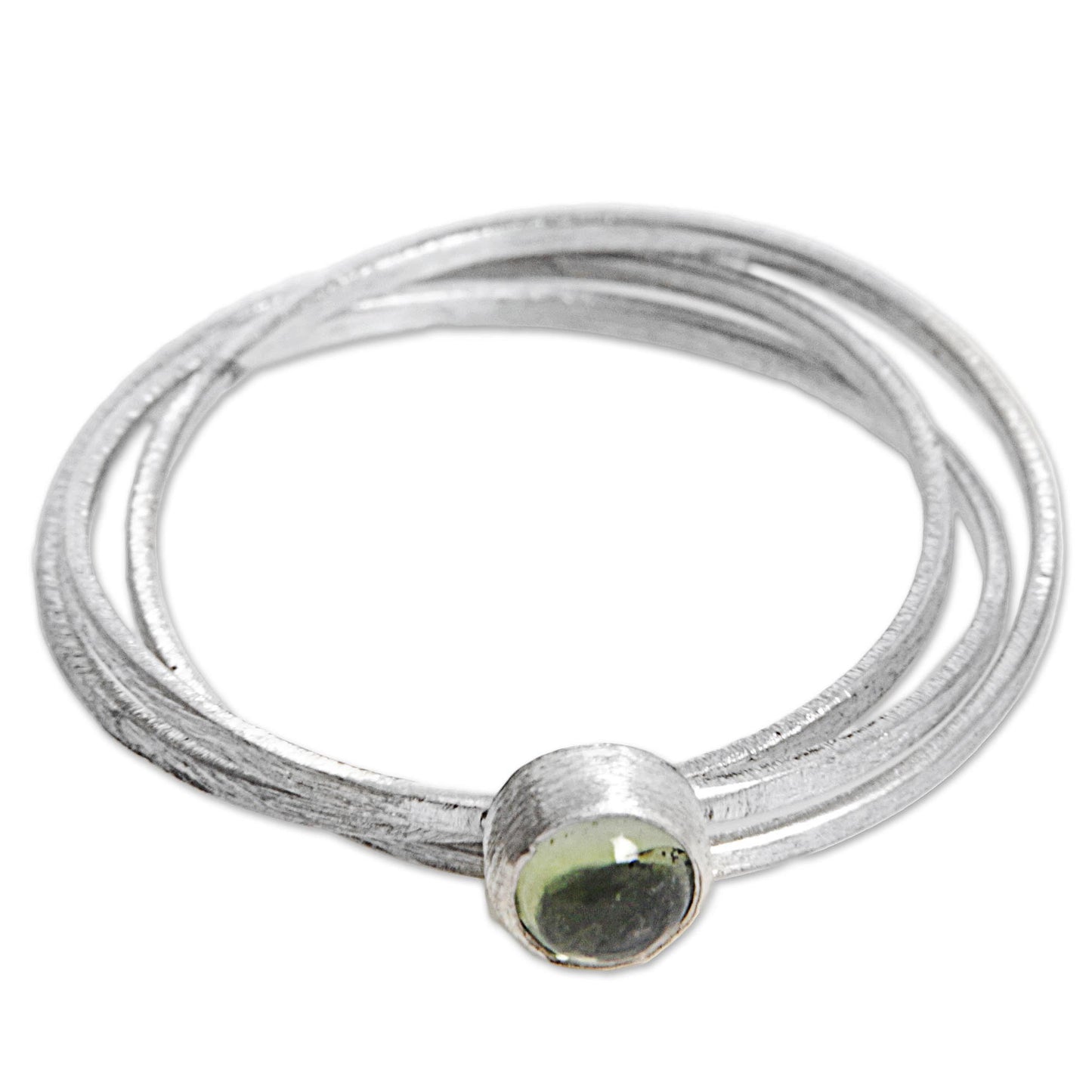 Magical Force in Light Green Hand Made Indonesian Peridot Sterling Silver Solitaire Ring