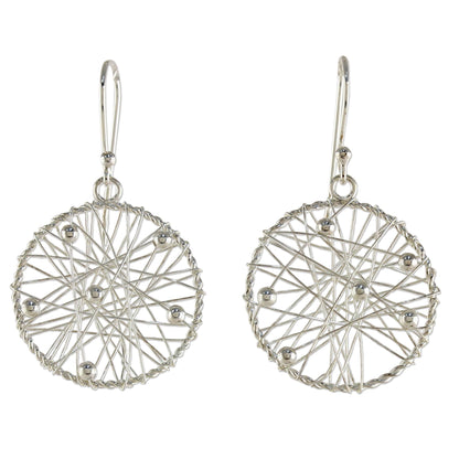 Good Dream Sterling Silver Round Dangle Earrings from Thailand