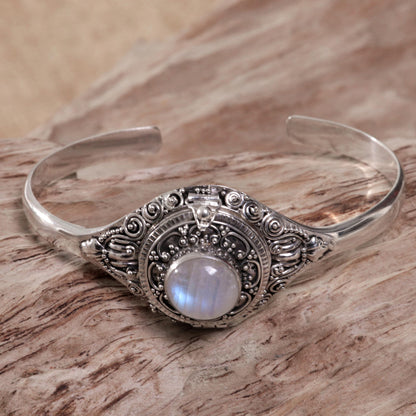 Moon Door Rainbow Moonstone & Silver Cuff Bracelet