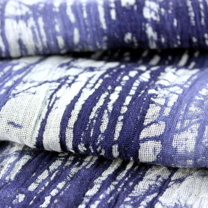 Speckled Field in Iris Batik Tie-Dyed Cotton Scarf in Blue-Violet from Thailand