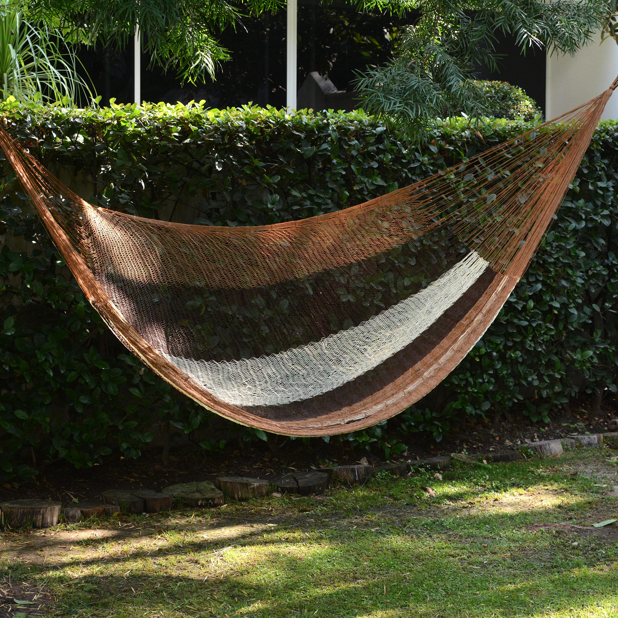 Mayan Ropes NOVICA Earthtone Coffee & Chocolate Nylon Mayan Rope Hammock | GreaterGood