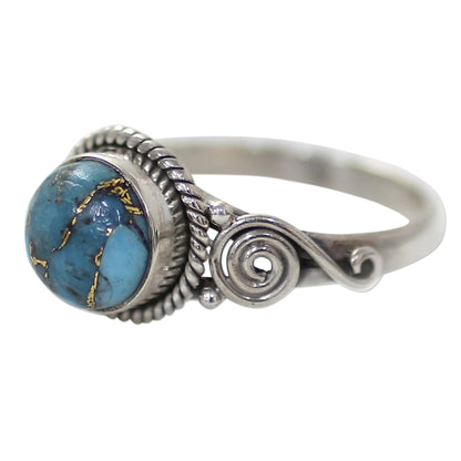 Blue Attunement Sterling Silver and Blue Composite Turquoise Cocktail Ring