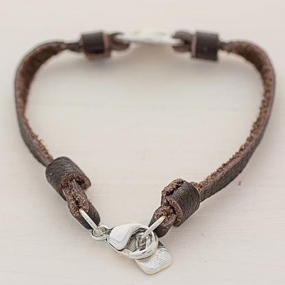 Good Luck Bumblebee Silver & Leather Bracelet