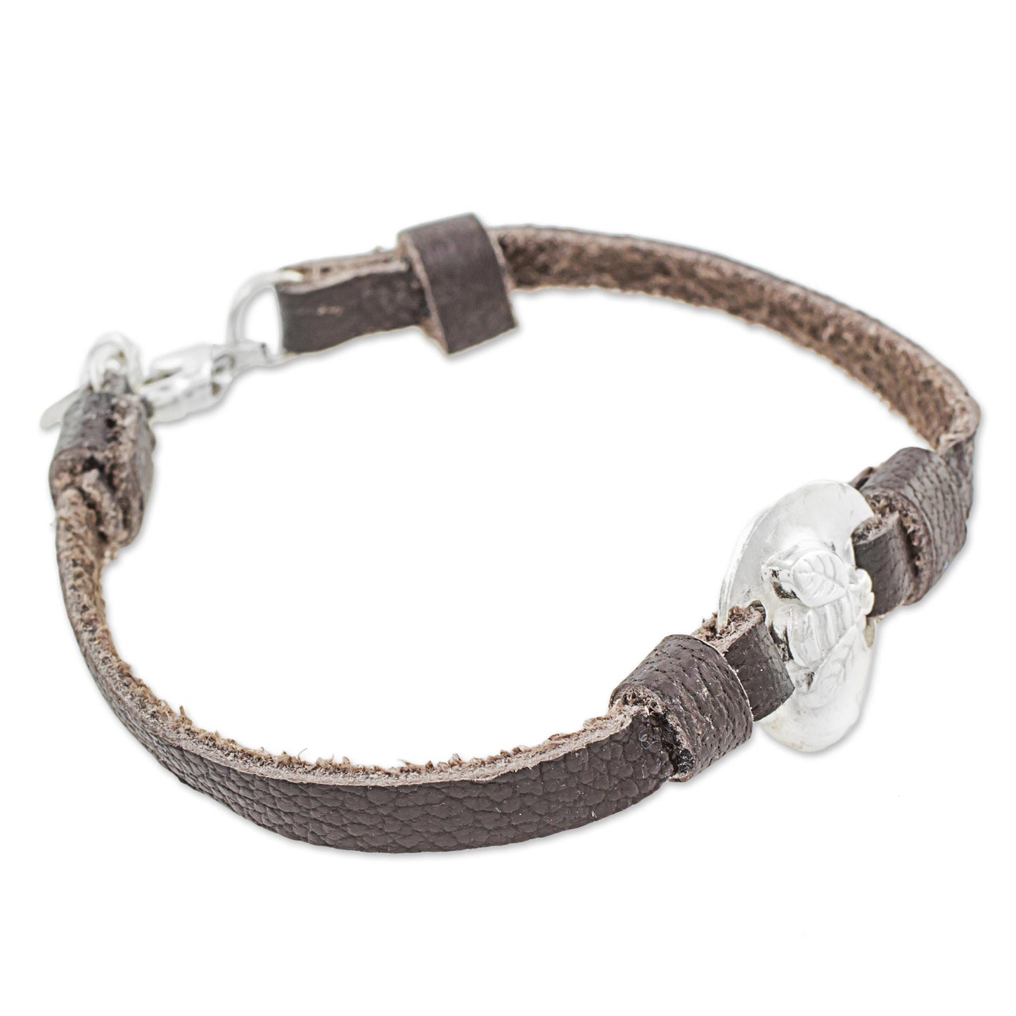 Good Luck Bumblebee Silver & Leather Bracelet