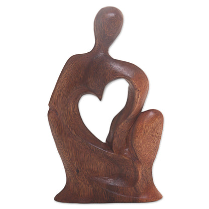 Mother's Tenderness Decorative Wood Statuette