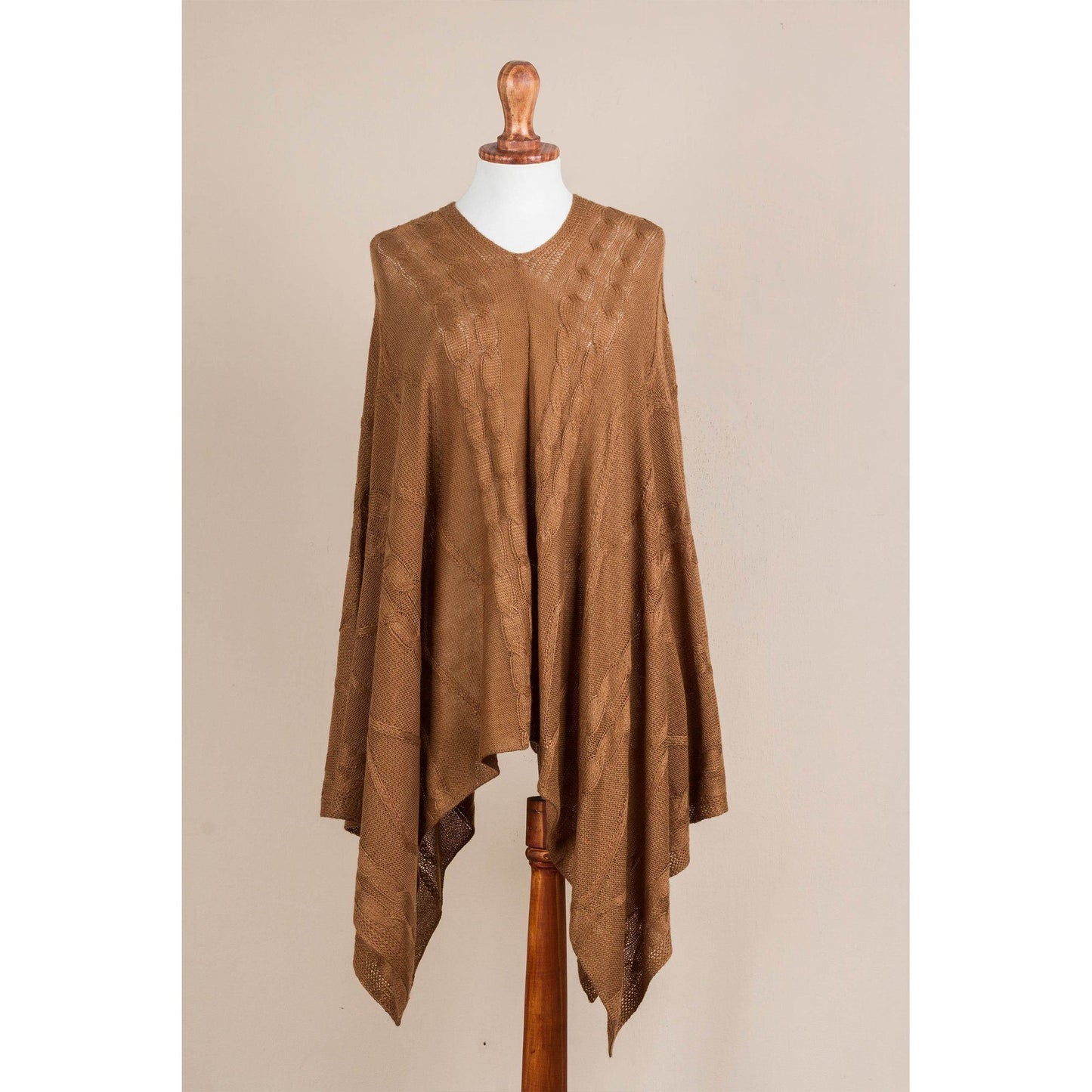 Brown Lightweight Peruvian Poncho