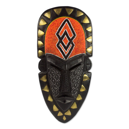 Fearless Warrior African Sese Wood Wall Mask