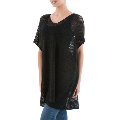 Black Dreamcatcher Knit Tunic