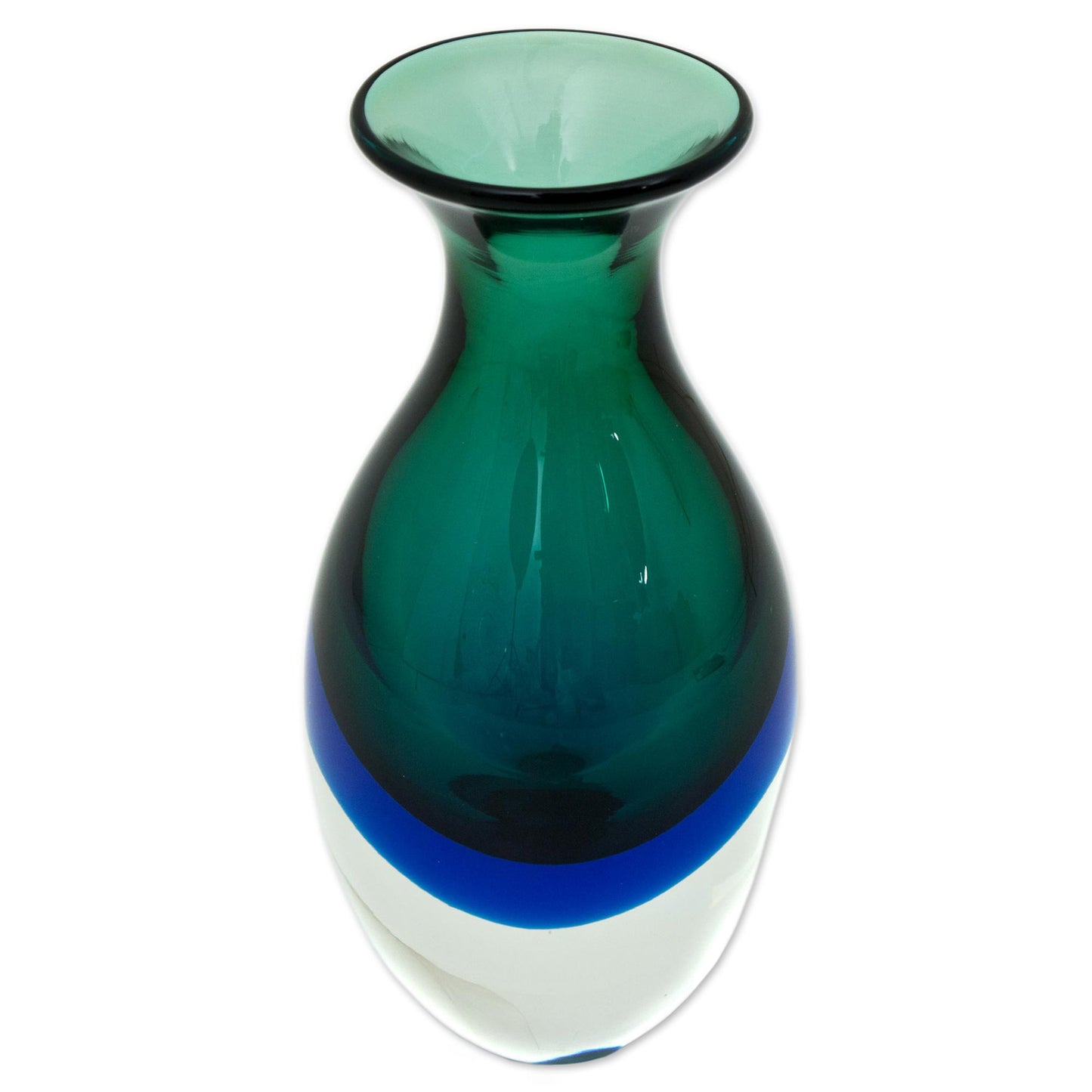 Rain Drop Brazilian Hand Blown Murano Inspired Art Glass Vase