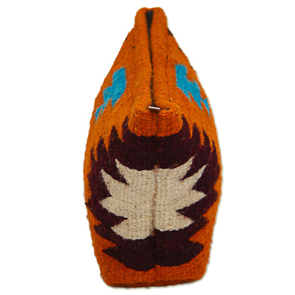 Autumn Sunrise Hand Made Wool Clutch Handbag Sunrise from Mexico