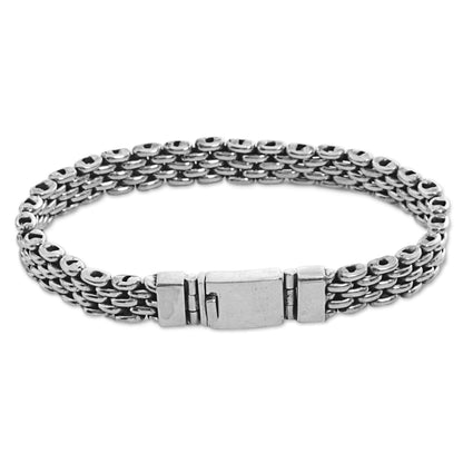 Sterling Solidarity Silver Wristband Bracelet