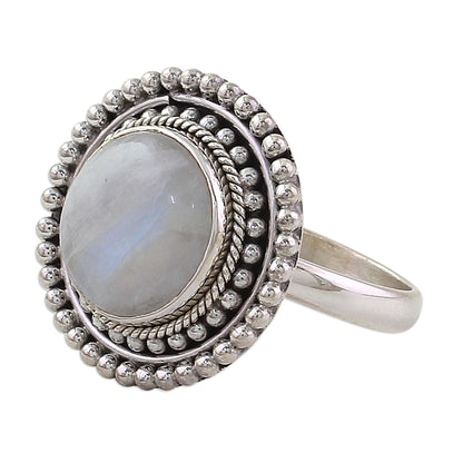 Rainbow Elegance Hand Made Rainbow Moonstone Cocktail Ring from India