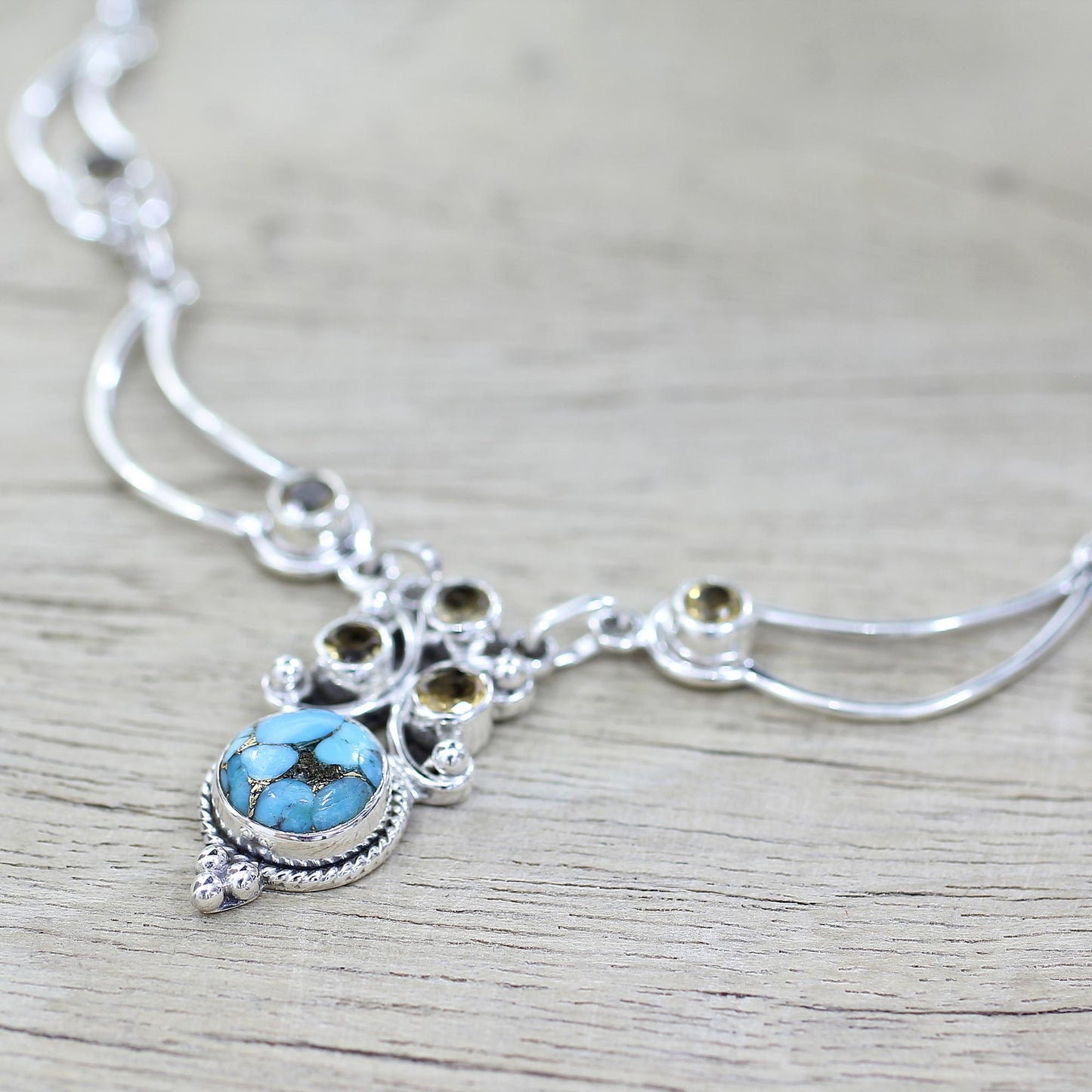 Radiant Princess Multi-Gem Silver Necklace