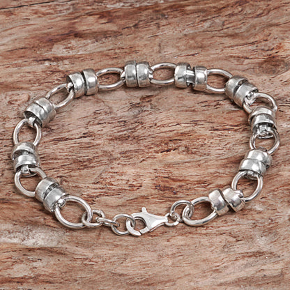 Family Ties Hand Made Sterling Silver Link Bracelet Indonesia