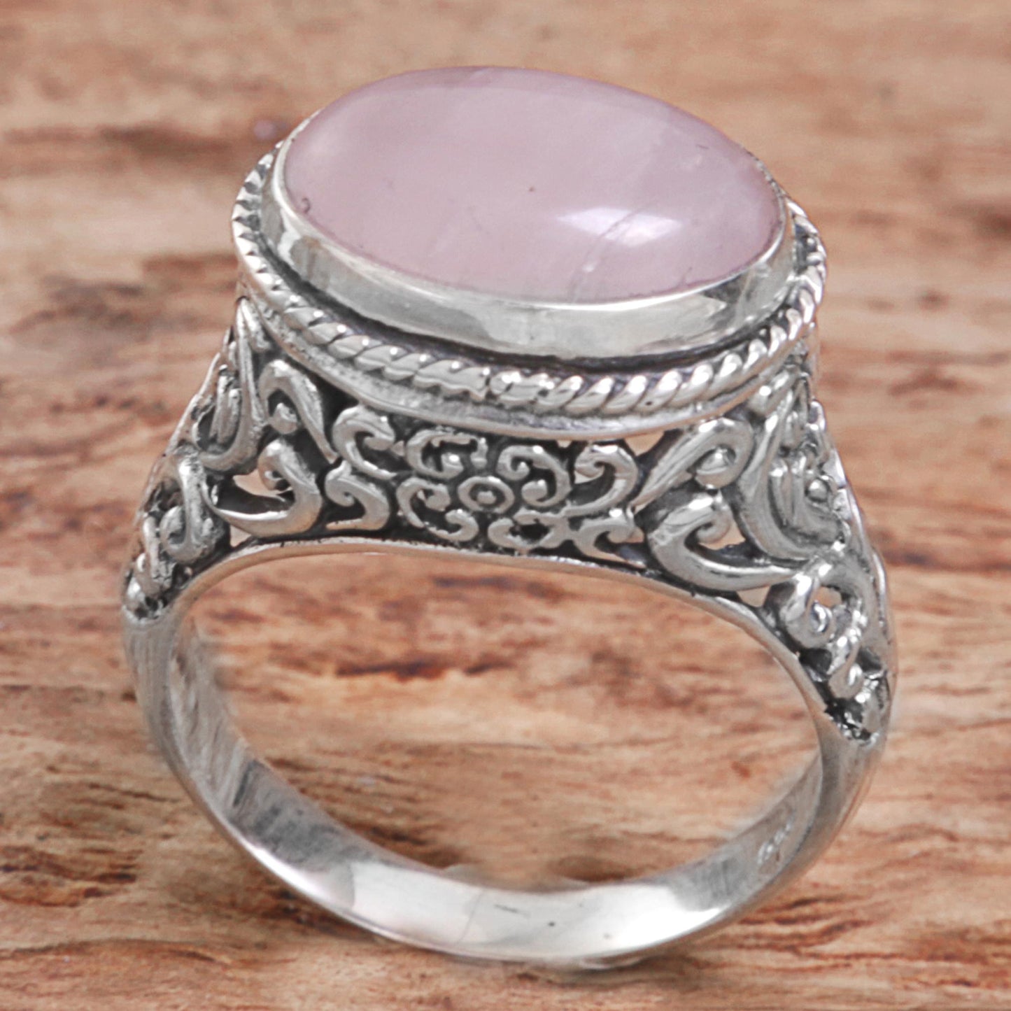 Bali Eye in Pink Rose Quartz Cocktail Ring