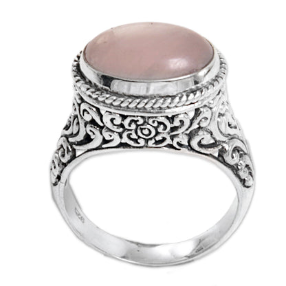 Bali Eye in Pink Rose Quartz Cocktail Ring