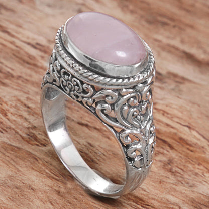 Bali Eye in Pink Rose Quartz Cocktail Ring