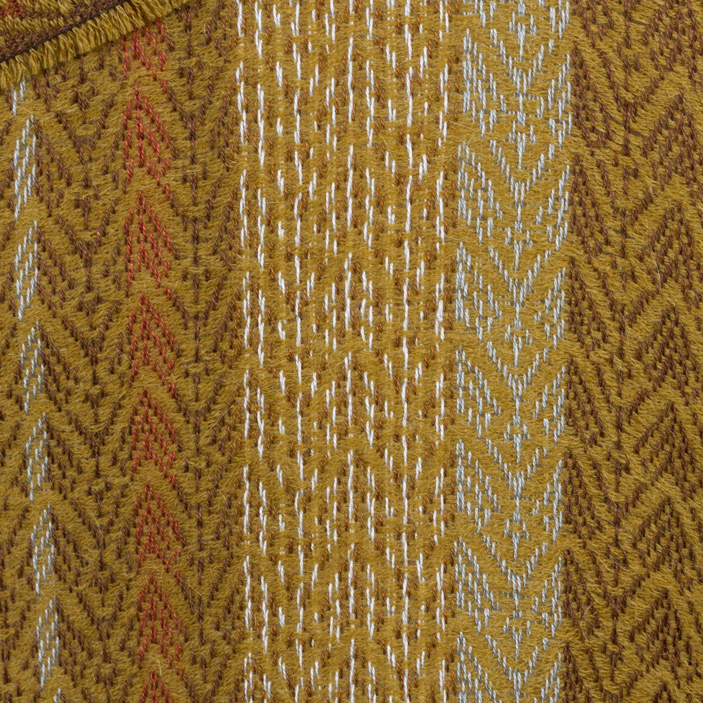 Andean Gold Gold Color Hand Woven Alpaca and Silk Blend Shawl from Peru