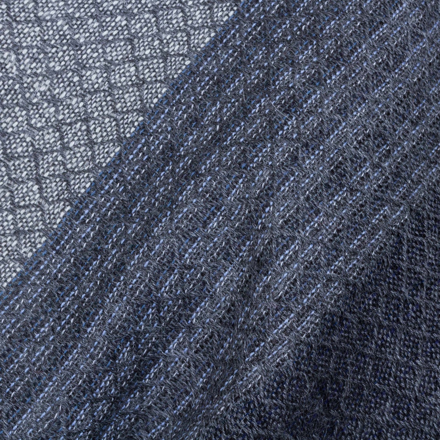 Soft Texture in Grey Hand Woven Baby Alpaca Silk Blend Grey Scarf from Peru