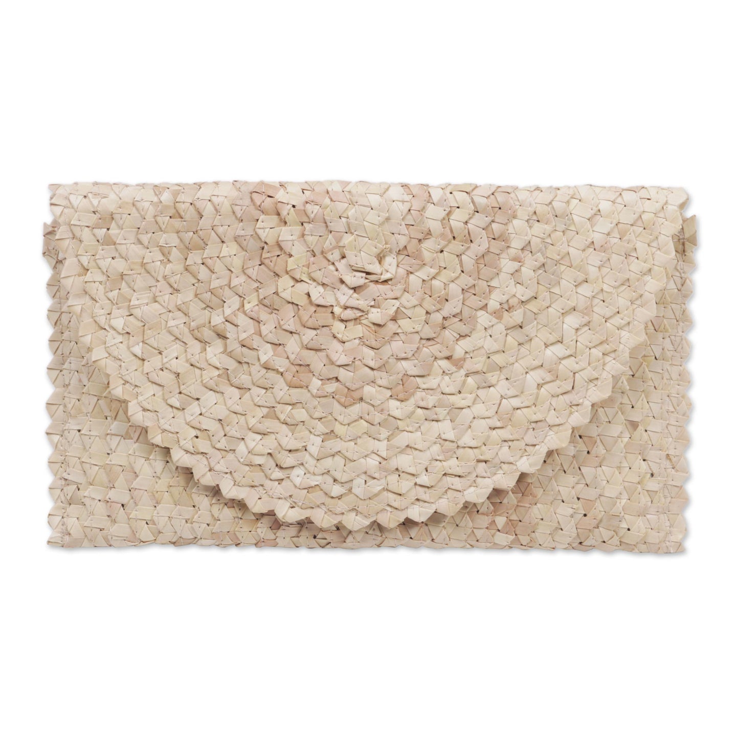 Ivory Trance Palm Leaf Clutch Handbag