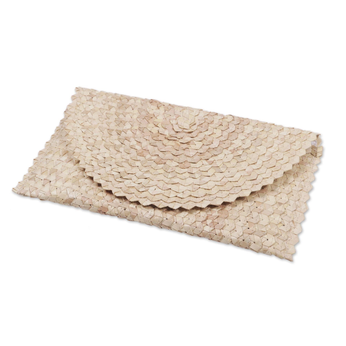 Ivory Trance Palm Leaf Clutch Handbag