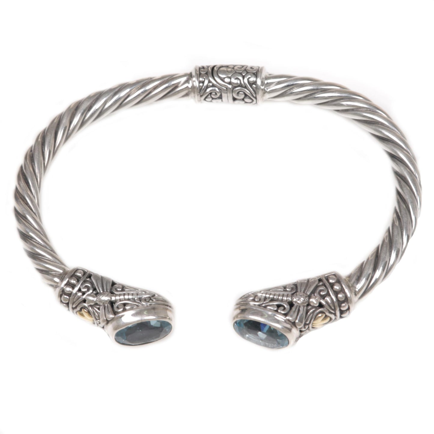 Dragonfly Den In Blue Cuff Bracelet