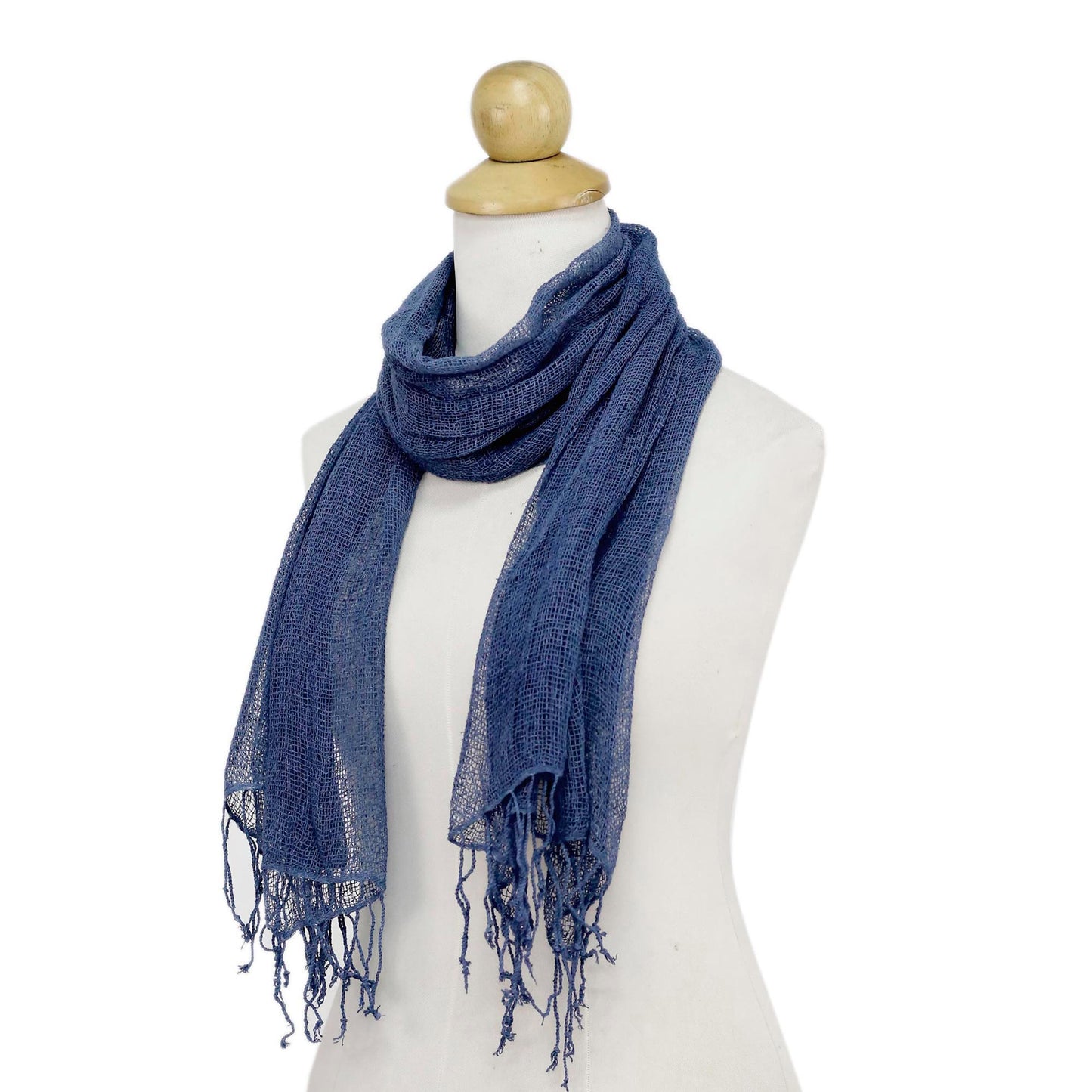 Azure Summer Blue Silk Scarf