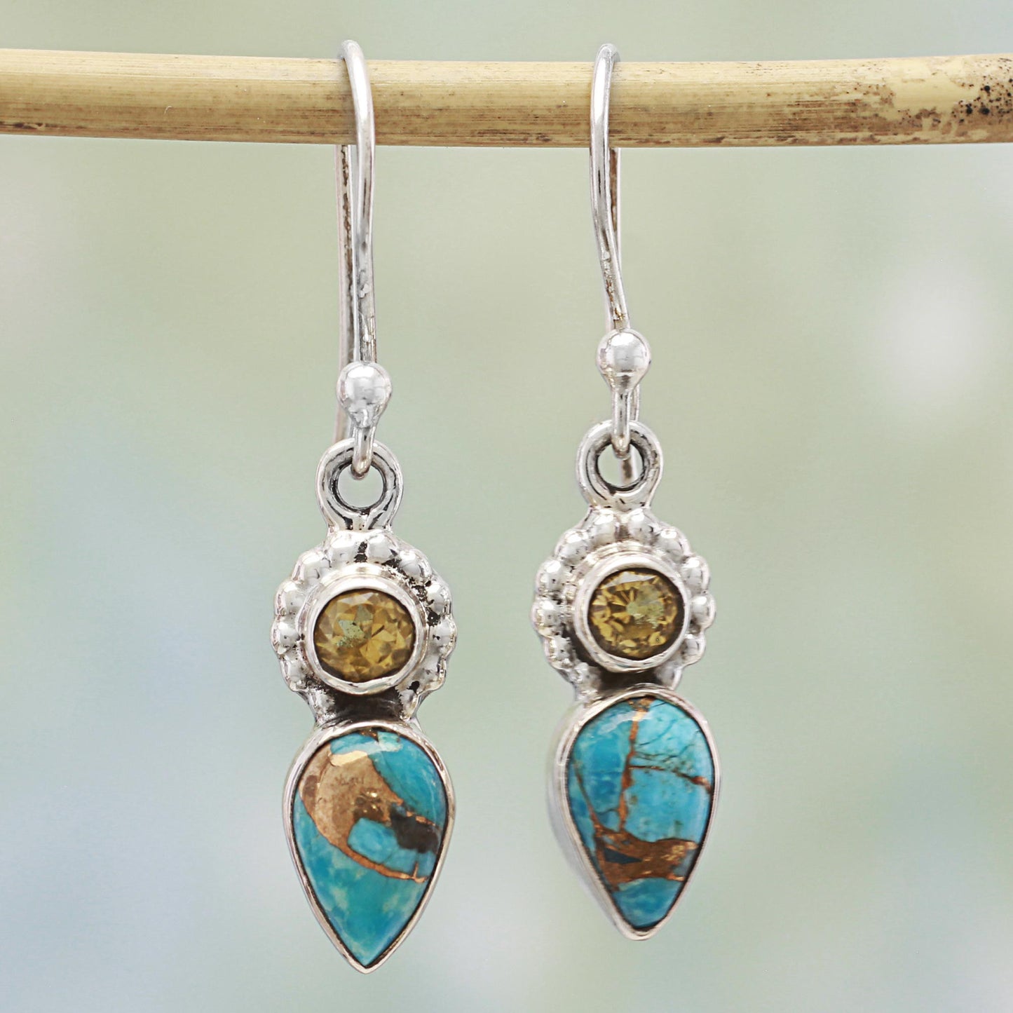 Watery Allure Multi-Gem Turquoise Earrings