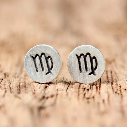 Satin Virgo Sterling Silver Virgo Stud Earrings from Thailand