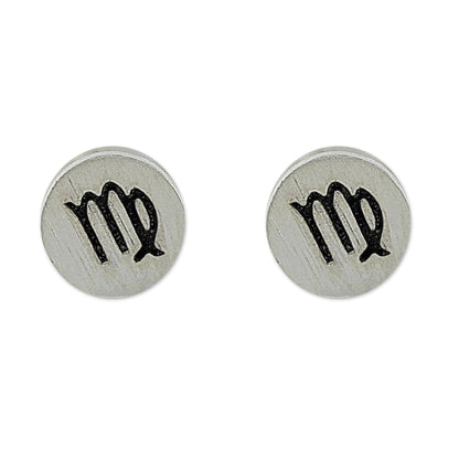 Satin Virgo Sterling Silver Virgo Stud Earrings from Thailand