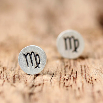 Satin Virgo Sterling Silver Virgo Stud Earrings from Thailand