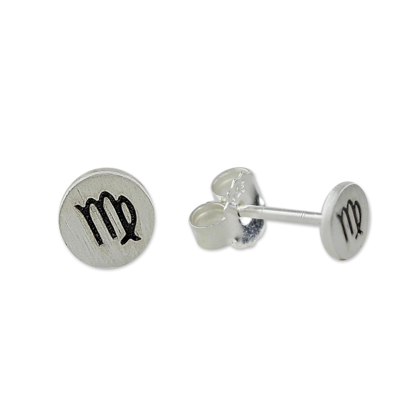 Satin Virgo Sterling Silver Virgo Stud Earrings from Thailand