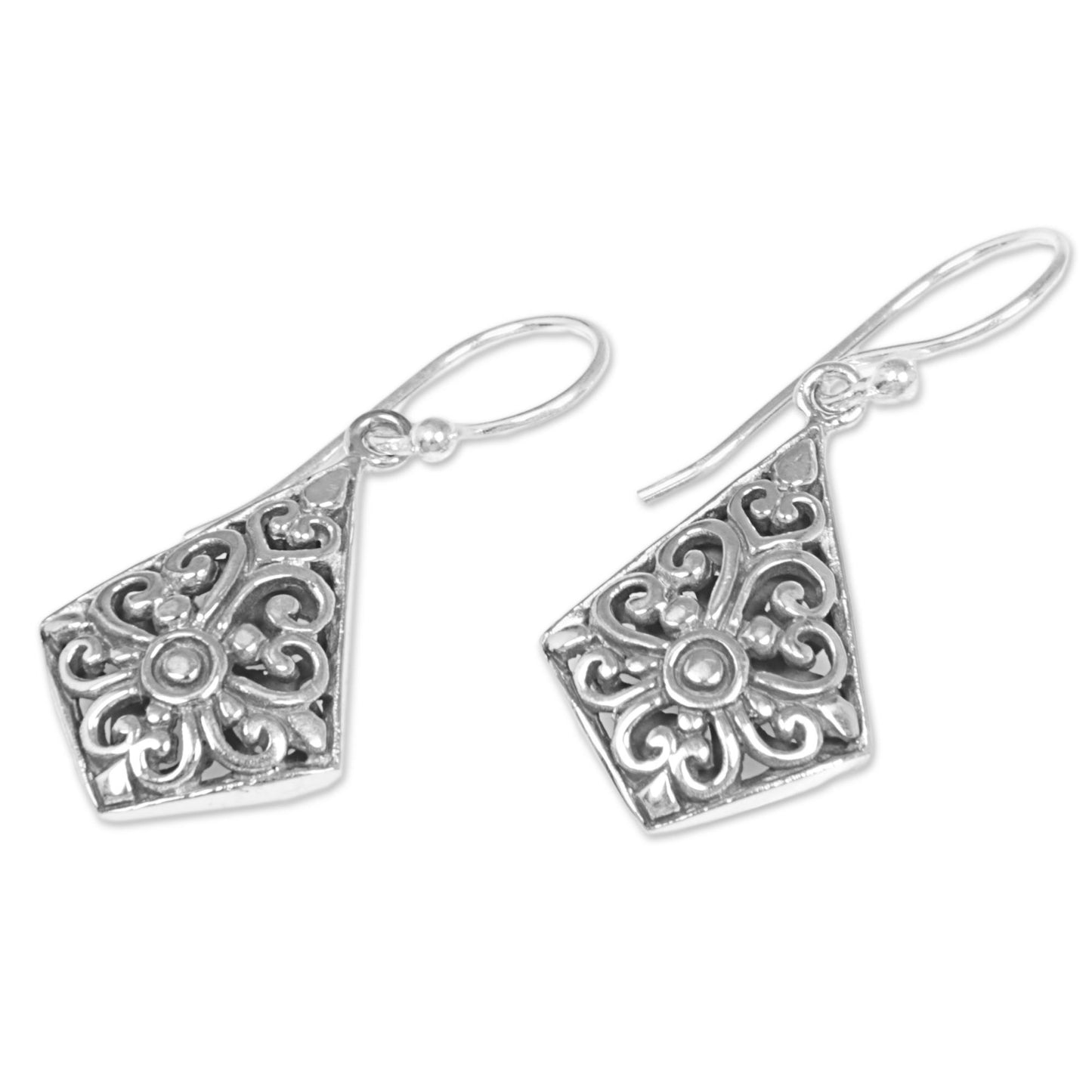 Bali Kites Sterling Silver Kite Shaped Dangle Earrings from Indonesia