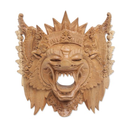 Great Boar Hand Carved Acacia Wood Barong Bangkal Mask