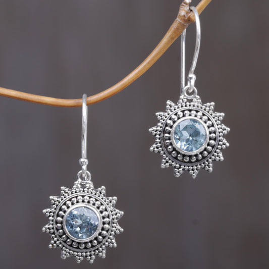 Blue Sunshine Sterling Silver Earrings