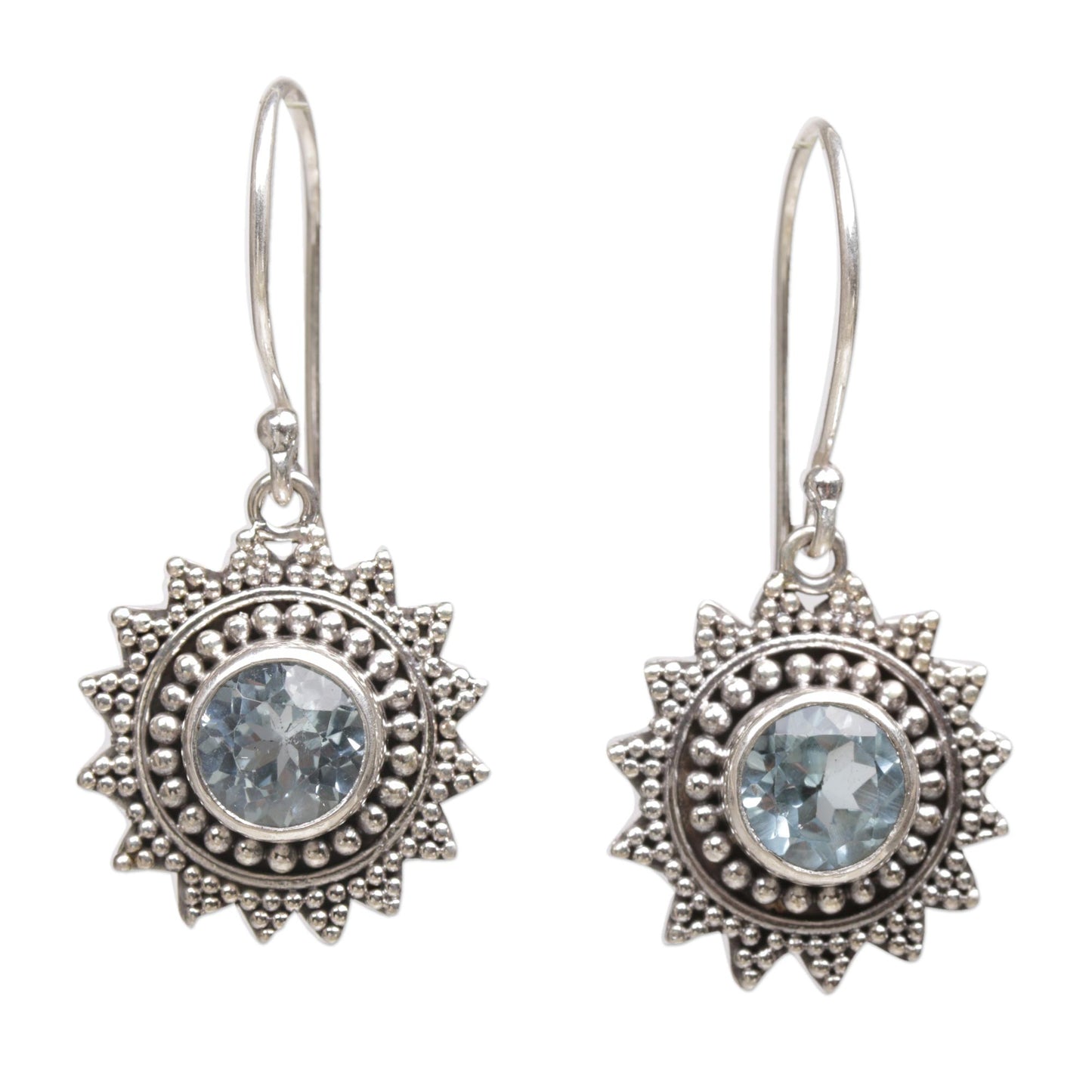 Blue Sunshine Sterling Silver Earrings