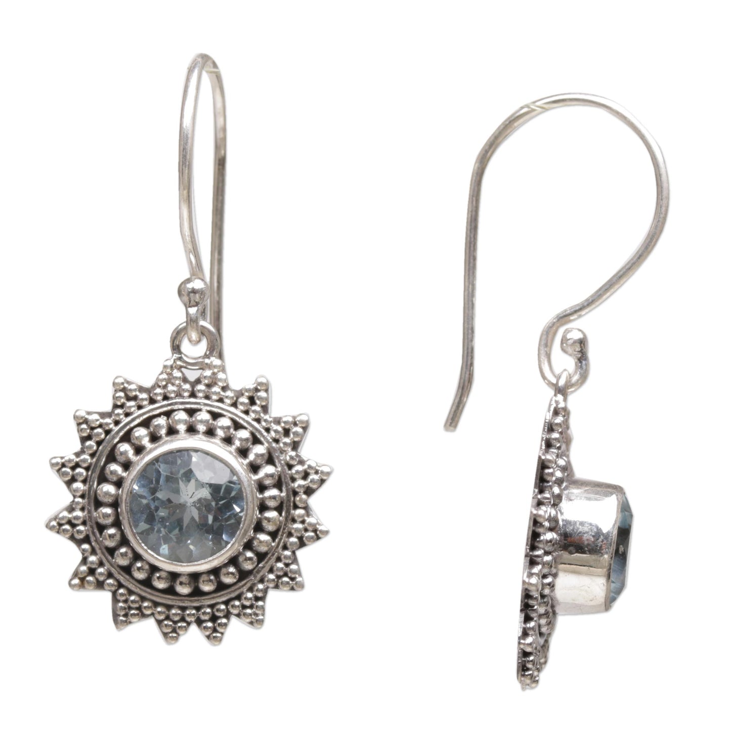 Blue Sunshine Sterling Silver Earrings