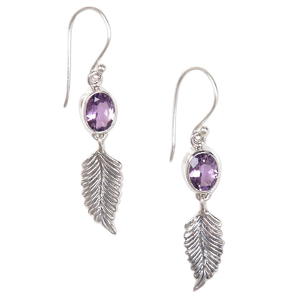 Passionate Hope Handmade Sterling Silver and Amethyst Dangle Earrings