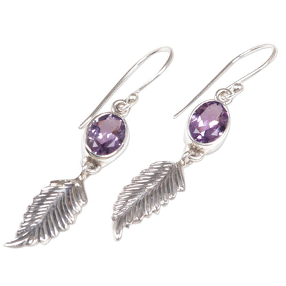 Passionate Hope Handmade Sterling Silver and Amethyst Dangle Earrings