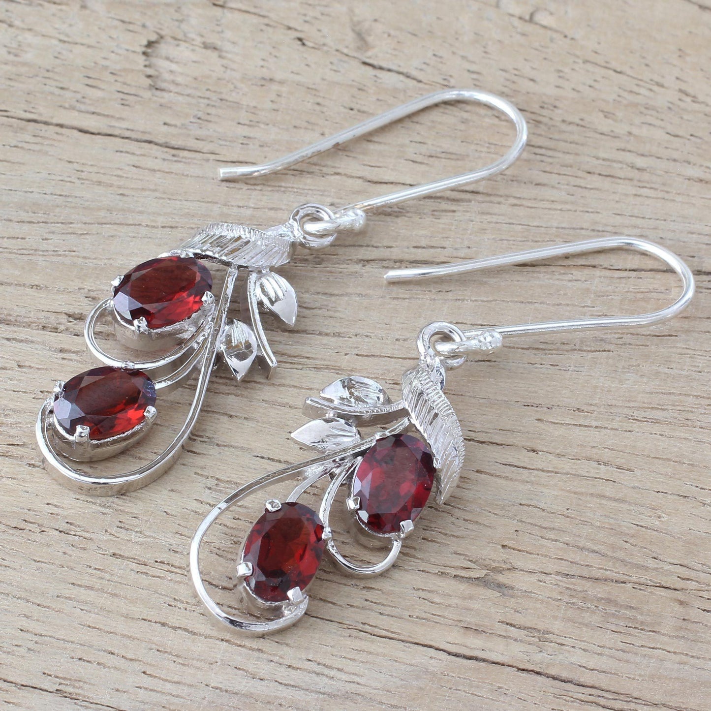 Handmade Sterling Silver & Garnet Earrings