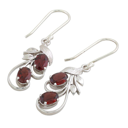 Handmade Sterling Silver & Garnet Earrings