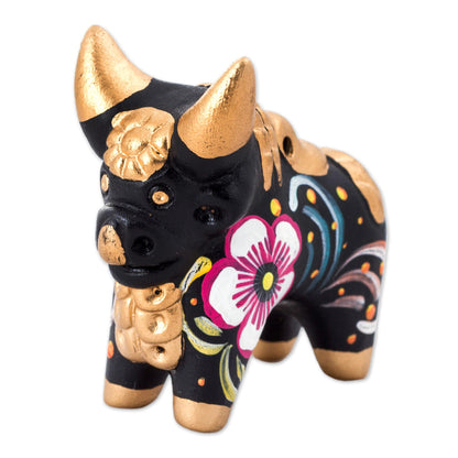 Little Black Pucara Bull Figurine