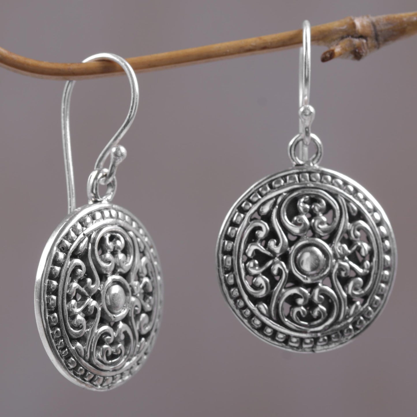 Perfect Alignment Handcrafted Sterling Silver Dangle Earrings from Bali