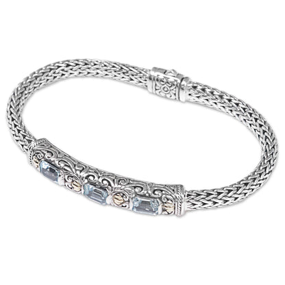 Bedugul Temple Blue Topaz Chain Bracelet